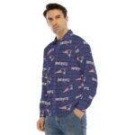 New England Patriots All-Over Print Men's Lapel Collar Shirt With Concealed Placket - Image 3