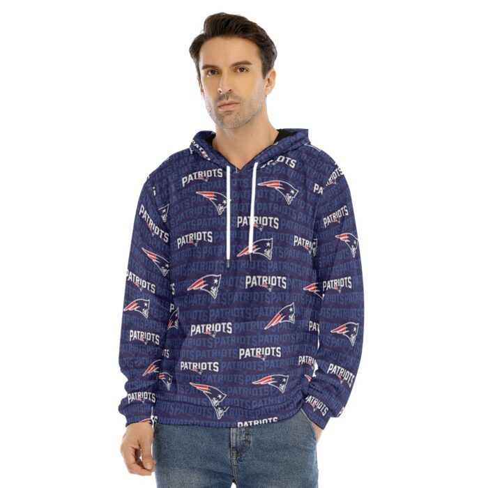 New England Patriots All-Over Print Men's Pullover Hoodie | Velvet - Image 4