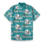 Miami Dolphins Zubaz All-Over Print Men's Breathable Cotton Shirt|125GSM - Image 6