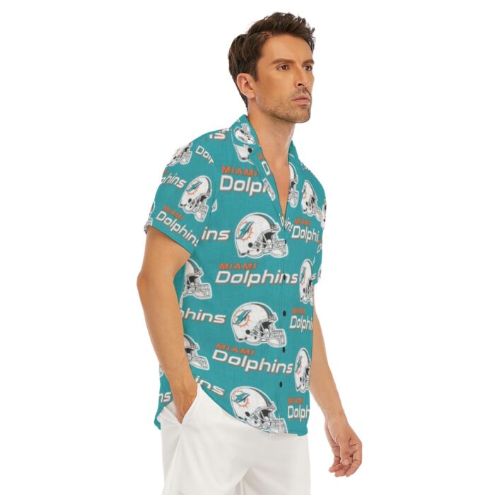 Miami Dolphins Zubaz All-Over Print Men's Deep V-neck Short Sleeve T-shirt - Image 4
