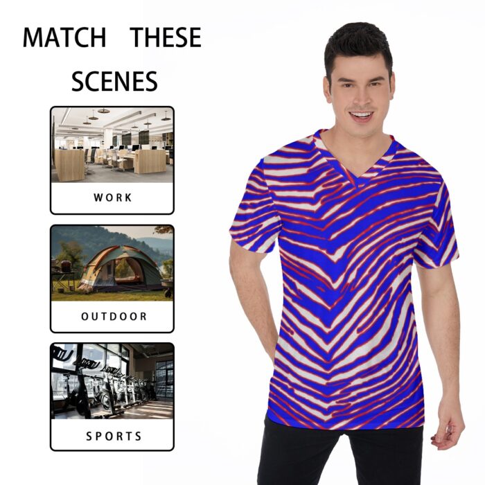 Buffalo Bills Zubaz All-Over Print V-Neck T-Shirt - Image 1