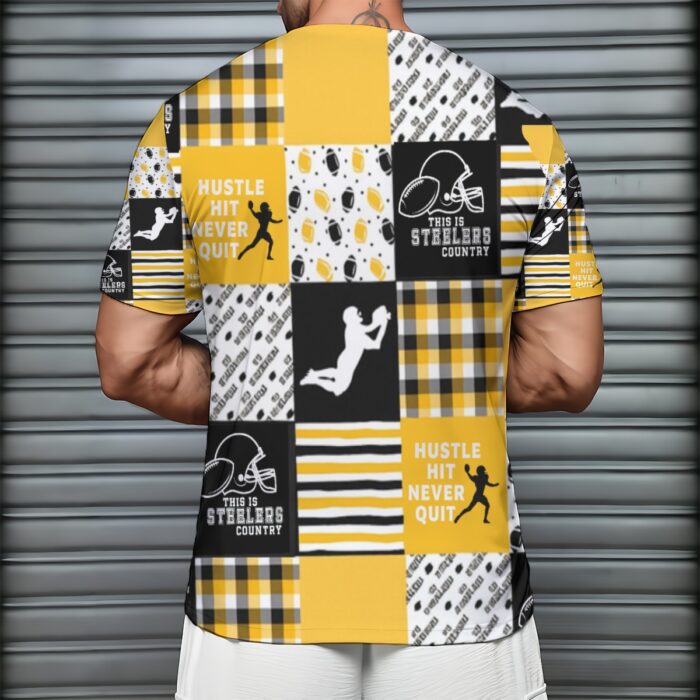 Pittsburgh Steelers Zubaz All-Over Print Men's Short Sleeve T-Shirt With Sports Collar - Image 1