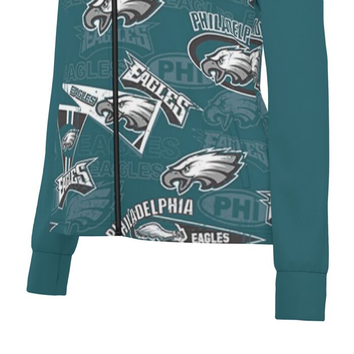 Philadelphia Eagles Zubaz All-Over Print Women's Long Sleeve Thumbhole Jacket - Image 7