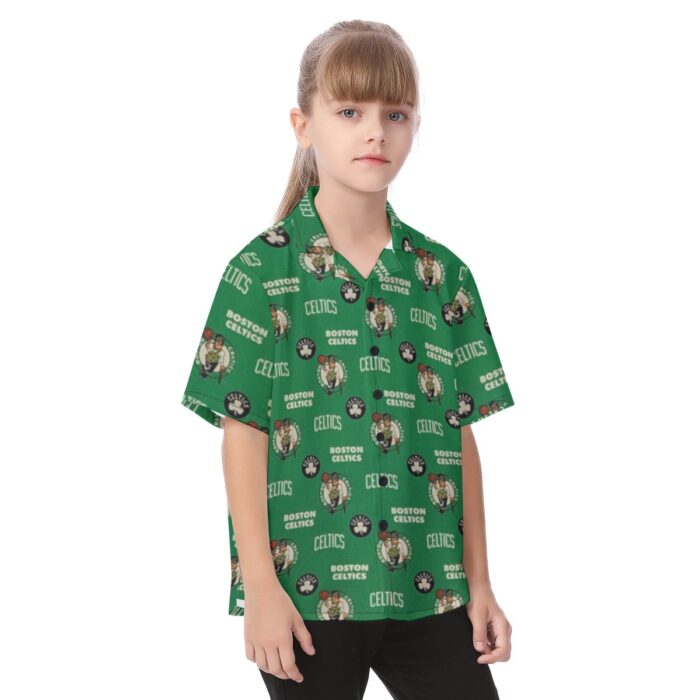 Boston Celtics Kid's Hawaiian Vacation Shirt - Image 2