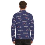 New England Patriots Zubaz All-Over Print Men's Lapel T-shirt With Neckline Zipper Closure - Image 3