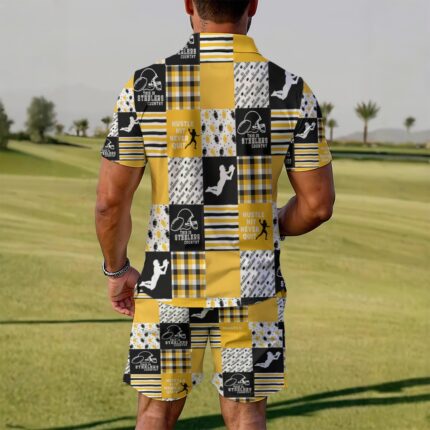 Pittsburgh Steelers All-Over Print Men's Polo Sportswear Set