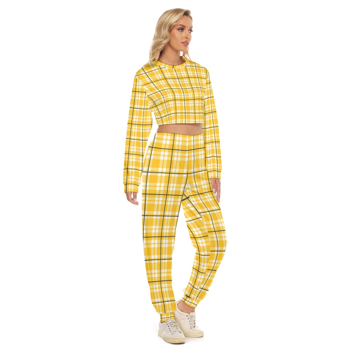 Pittsburgh Steelers All-Over Print Women's Crop Sweatshirt Suit - Image 2