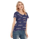 New England Patriots Zubaz All-Over Print Women's V-neck Short Sleeve T-shirt - Image 4