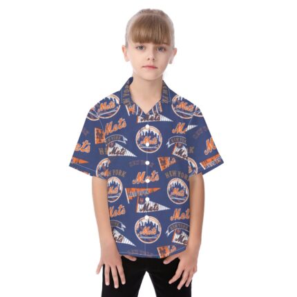 New York Mets Kid's Hawaiian Vacation Shirt
