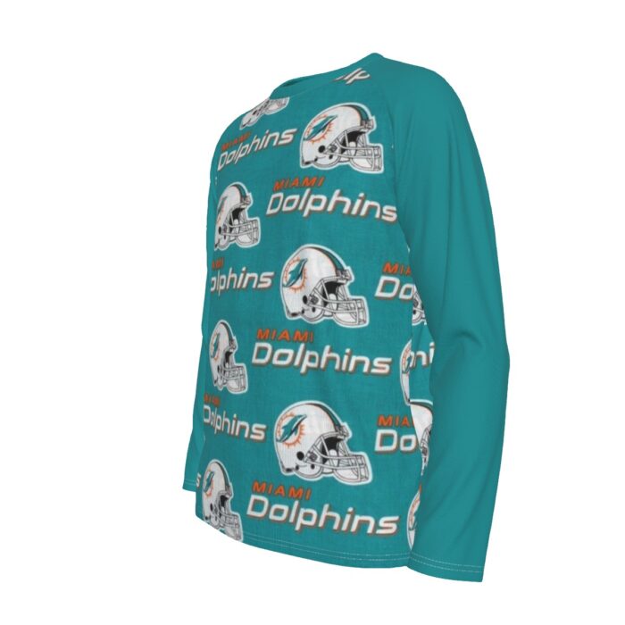 Miami Dolphins Zubaz All-Over Print Men's Long Sleeve T-shirt With Raglan Sleeve - Image 1