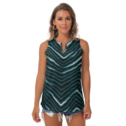 Philadelphia Eagles Zubaz All-Over Print Women's Sleeveless V-Neck Top