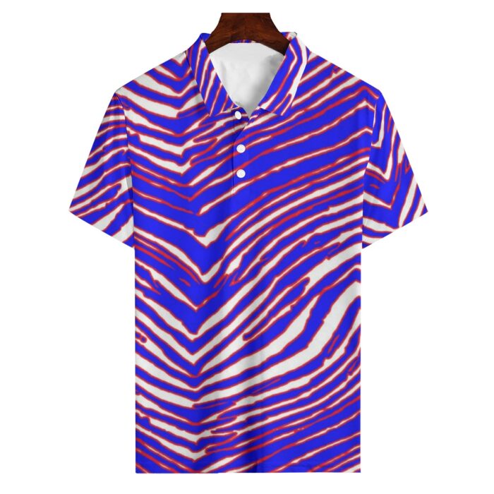 Buffalo Bills Zubaz All-Over Print Men's Polo Shirt | 180GSM - Image 2