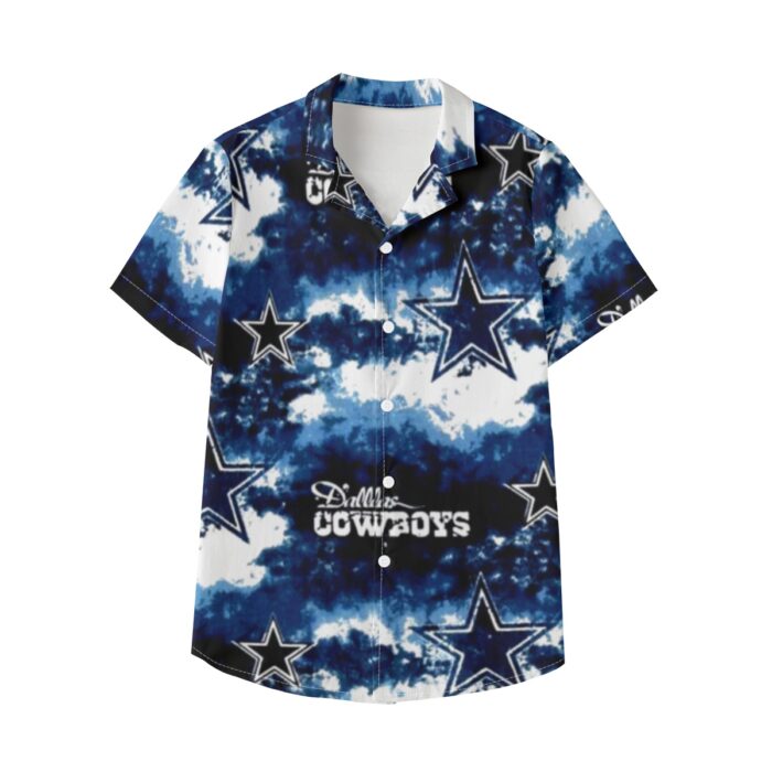 Dallas Cowboys Zubaz All-Over Print Kid's Hawaiian Vacation Shirt | 115GSM Cotton poplin - Image 4