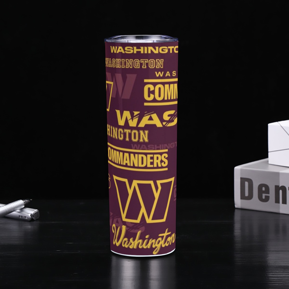 Washington Commanders Skinny Tumbler Stainless Steel with Lids 30OZ - Image 3