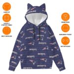 New England Patriots All-Over Print Women’s Hoodie With Decorative Ears