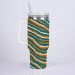Miami Dolphins Zubaz 40oz Diamond Cup With Stainless Steel Straw - Image 2