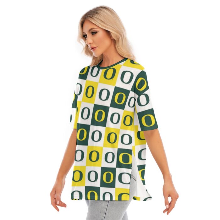 Oregon - Ducks Women's Short Sleeves T-shirt With Hem Split - Image 2