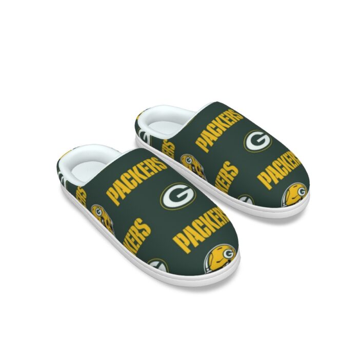Green Bay Packers All-Over Print Men's Plush Slippers - Image 2