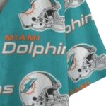 Miami Dolphins Zubaz All-Over Print Men's Faux Linen Hawaiian Shirt - Image 3