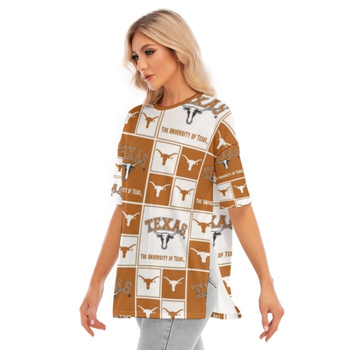 Texas at Austin - Longhorns Women's Short Sleeves T-shirt With Hem Split - Image 3