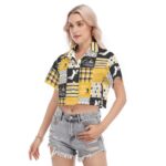 Pittsburgh Steelers Zubaz All-Over Print Women's Cropped Shirt - Image 4