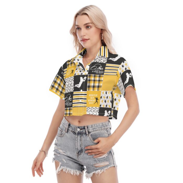 Pittsburgh Steelers Zubaz All-Over Print Women's Cropped Shirt - Image 4