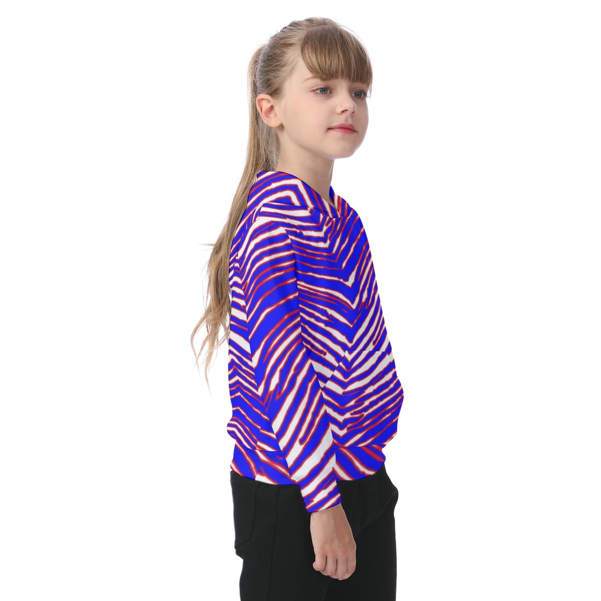 Buffalo Bills Zubaz All-Over Print Kid's Heavy Fleece Hoodie - Image 4