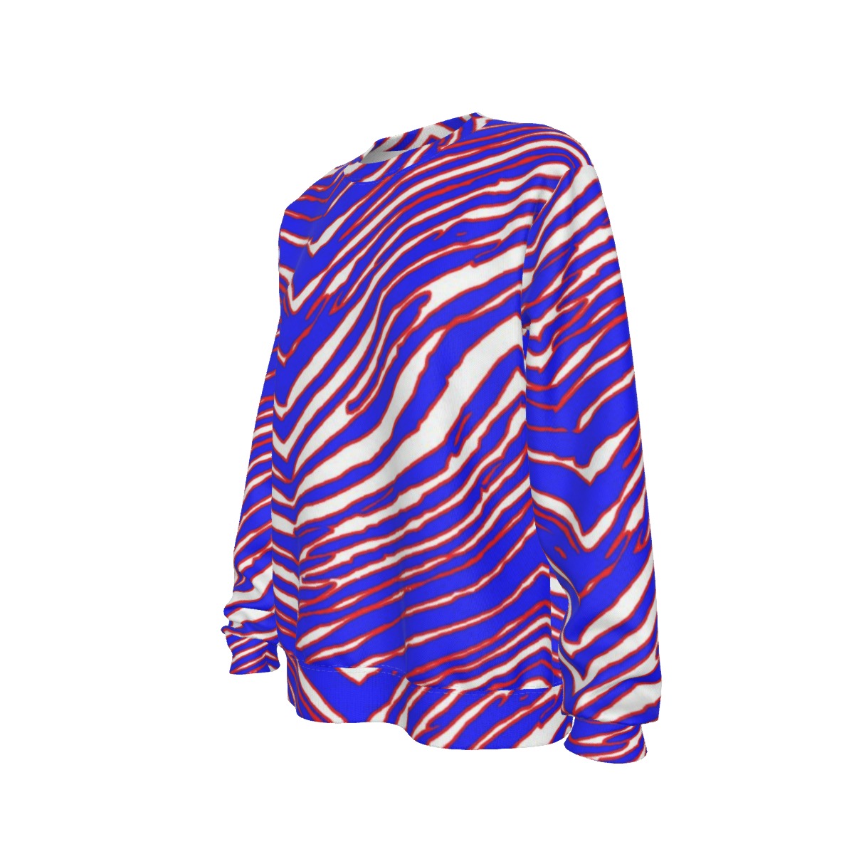 Buffalo Bills Zubaz All-Over Print Women's Loose Sweatshirt - Image 4