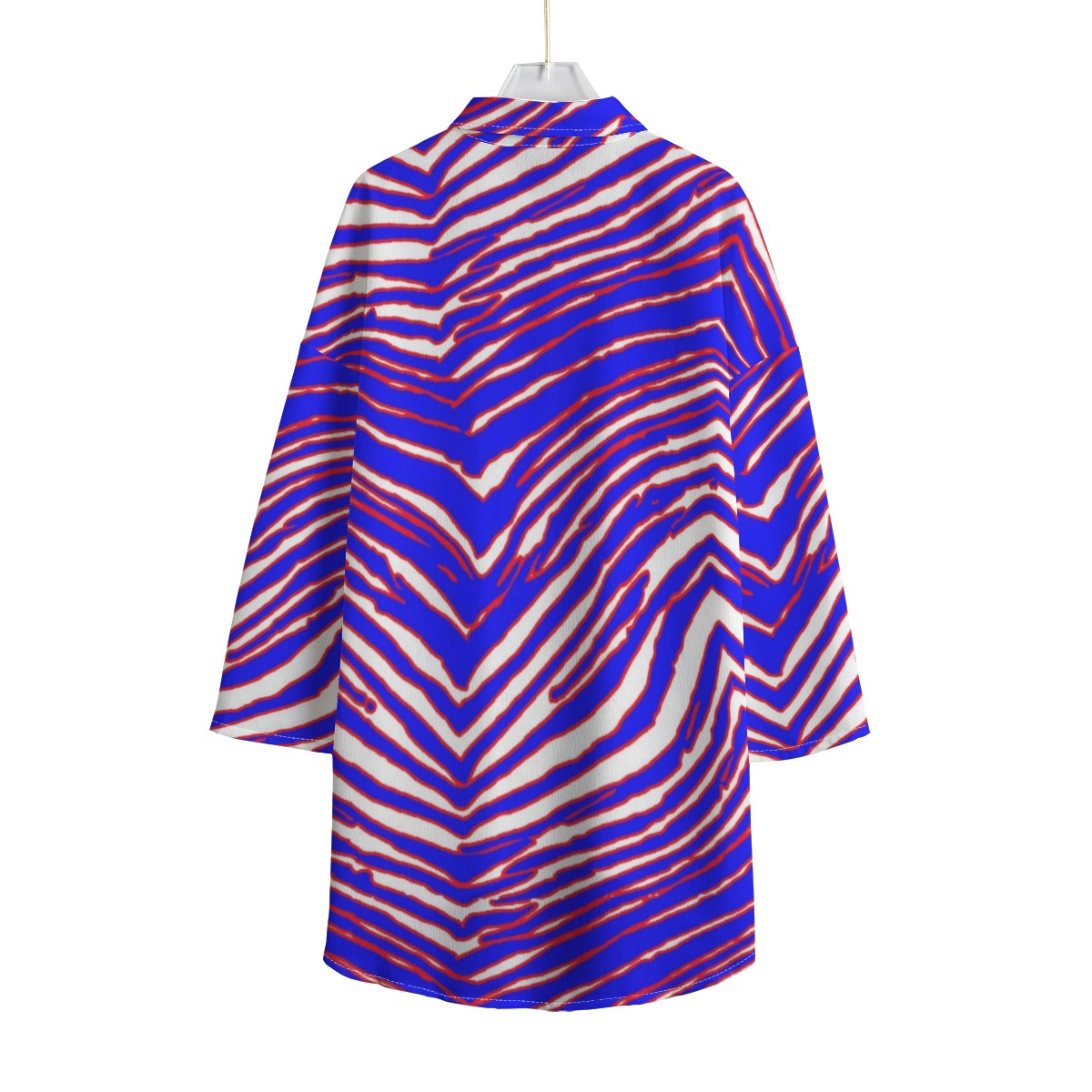 Buffalo Bills Zubaz All-Over Print Women's Chiffon Shirt With Elbow Sleeve - Image 3