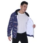New England Patriots All-Over Print Men's Heavy Fleece Raglan Zip Up Hoodie With Pocket - Image 2
