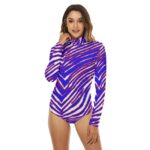 Buffalo Bills Zubaz All-Over Print Women's Turtleneck Long Sleeve Bodysuit - Image 2