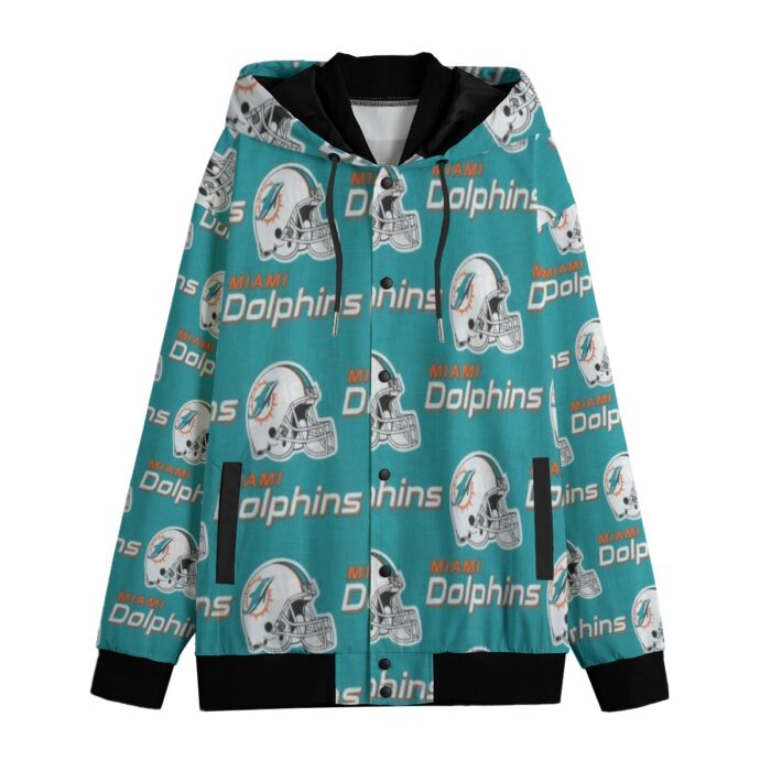 Miami Dolphins Zubaz All-Over Print Men's Varsity Jacket - Image 4