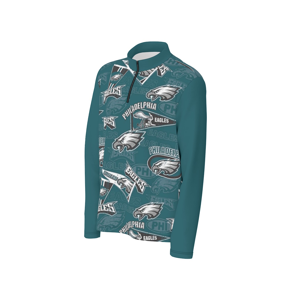 Philadelphia Eagles Zubaz All-Over Print Men's Half Zip Pullover - Image 2