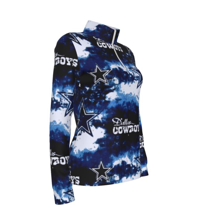 Dallas Cowboys Zubaz All-Over Print Women's Stand-up Collar T-shirt - Image 3