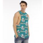 Miami Dolphins Zubaz All-Over Print Men's O-neck Long Tank Top - Image 2