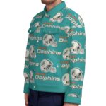 Miami Dolphins Zubaz All-Over Print Unisex Lapel Jacket | 245GSM Cotton - Image 4