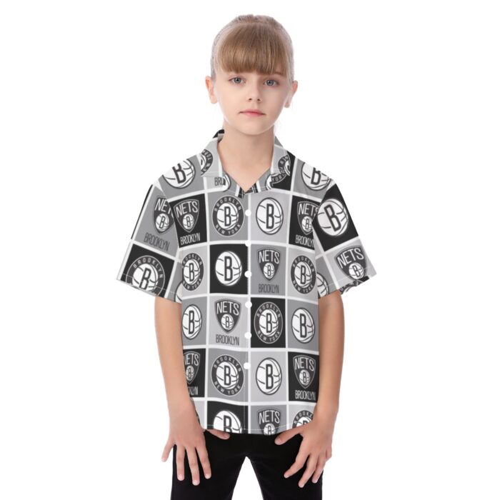 Brooklyn Nets Kid's Hawaiian Vacation Shirt - Image 1