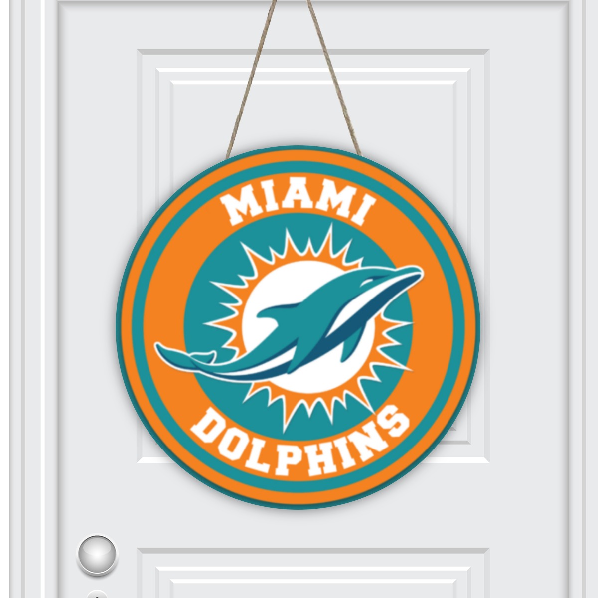 Miami Dolphins Zubaz Round House Number Door Hanger - Image 2