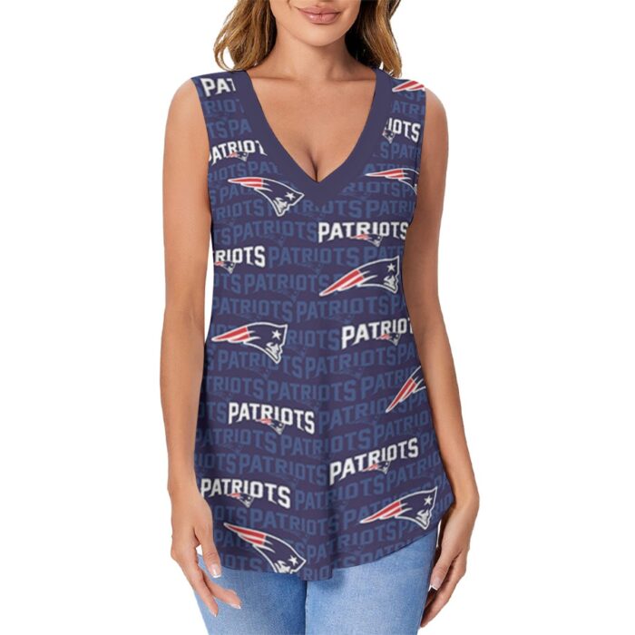 New England Patriots Zubaz All-Over Print Women's Sports Vest|180GSM COTTON - Image 1