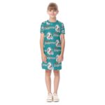 Miami Dolphins Zubaz All-Over Print Kid's Short Sleeve Dress - Image 4