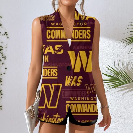 Washington Commanders Women's Sleeveless Blazer-Style Vest