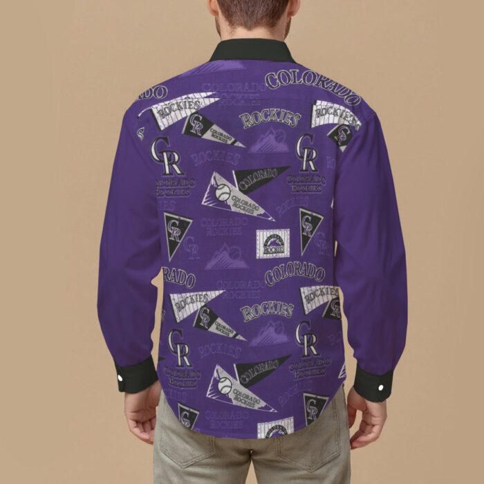 Colorado Rockies Men's Slim Fit Long Sleeve Shirt - Image 2