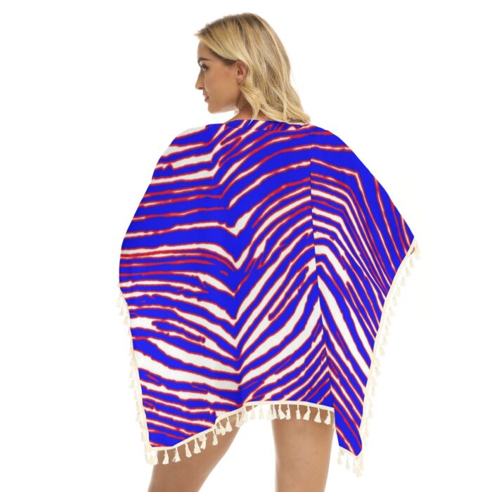 Buffalo Bills Zubaz All-Over Print Women's Square Fringed Shawl - Image 1