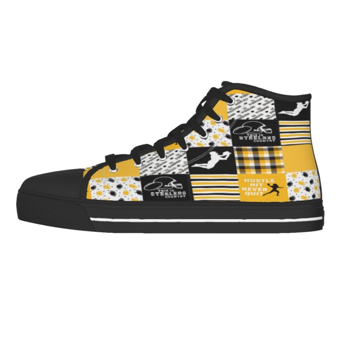 Pittsburgh Steelers Zubaz Men's Black Sole Canvas Shoes - Image 5