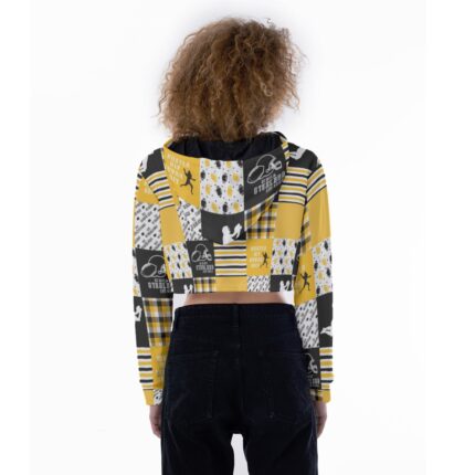 Pittsburgh Steelers Zubaz All-Over Print Women's Crop Top Hoodie