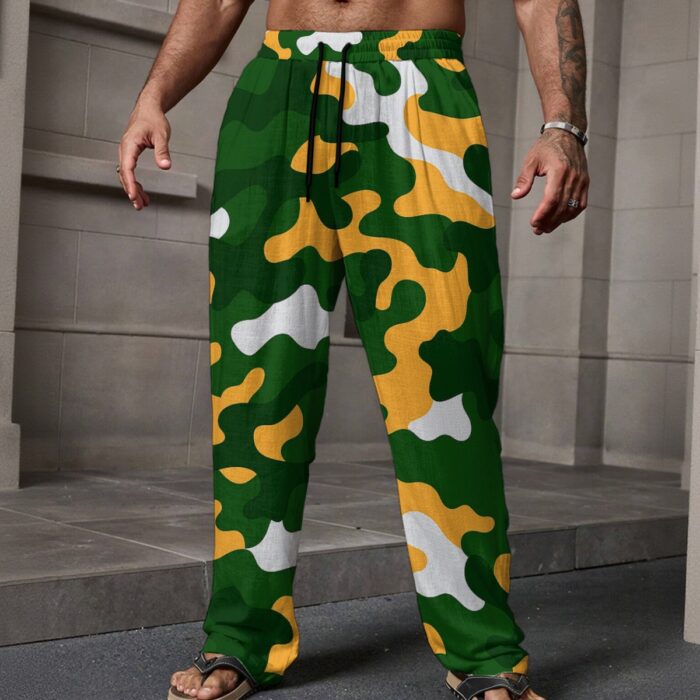 Green Bay Packers All-Over Print Men's Loose Casual Pants With Pocket - Image 2