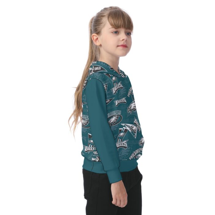 Philadelphia Eagles Zubaz All-Over Print Oversized Kid's Hoodie - Image 2