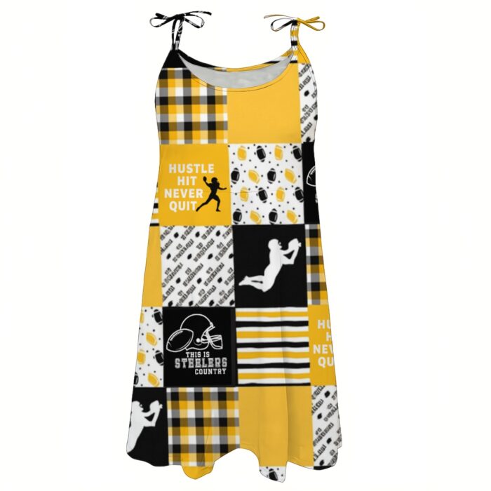 Pittsburgh Steelers All-Over Print Women's Beach Tie Dress - Image 3