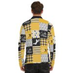 Pittsburgh Steelers Zubaz All-Over Print Men's Lapel T-shirt With Neckline Zipper Closure - Image 6