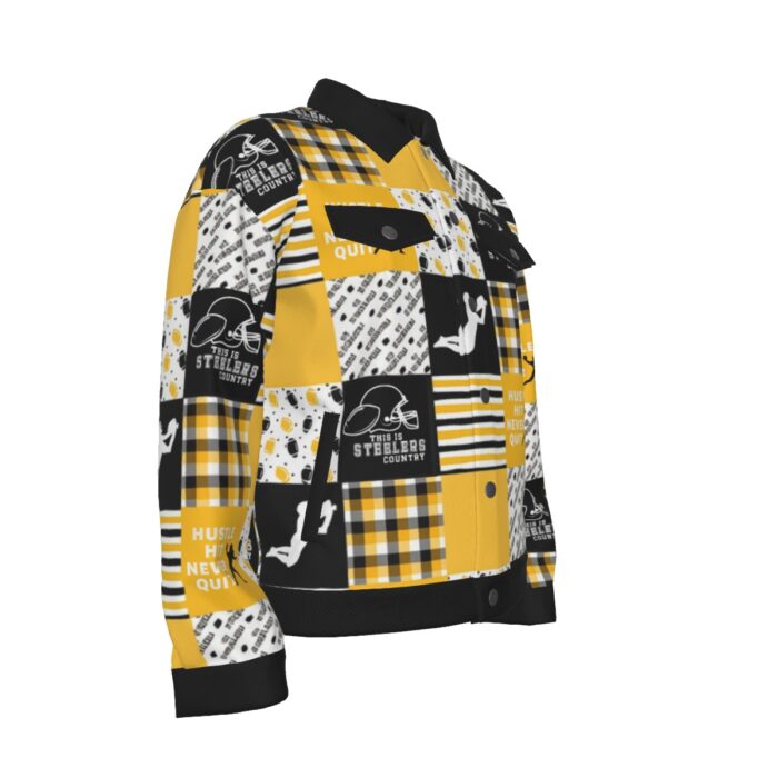 Pittsburgh Steelers Zubaz All-Over Print Unisex Lapel Jacket | 245GSM Cotton - Image 2